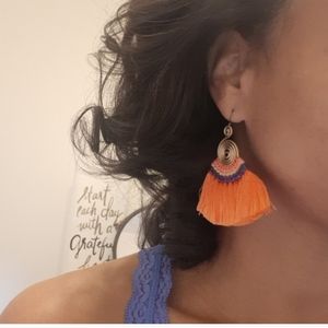 Stunning Orange Tassle Earrings